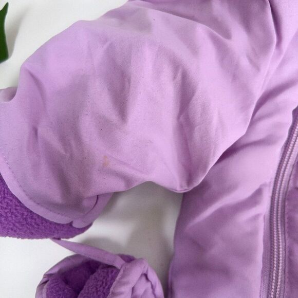 Vintage Infant Baby Girl Purple Hood Snowsuit & Mittens Winter Jacket / 6-9 Mon - Picture 8 of 10